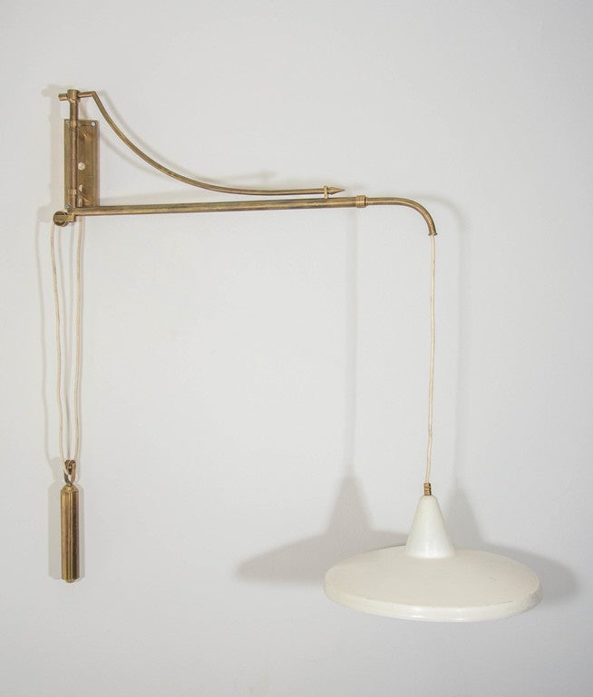 Mid-Century Adjustable Swing-Arm Wall Light For Sale 2