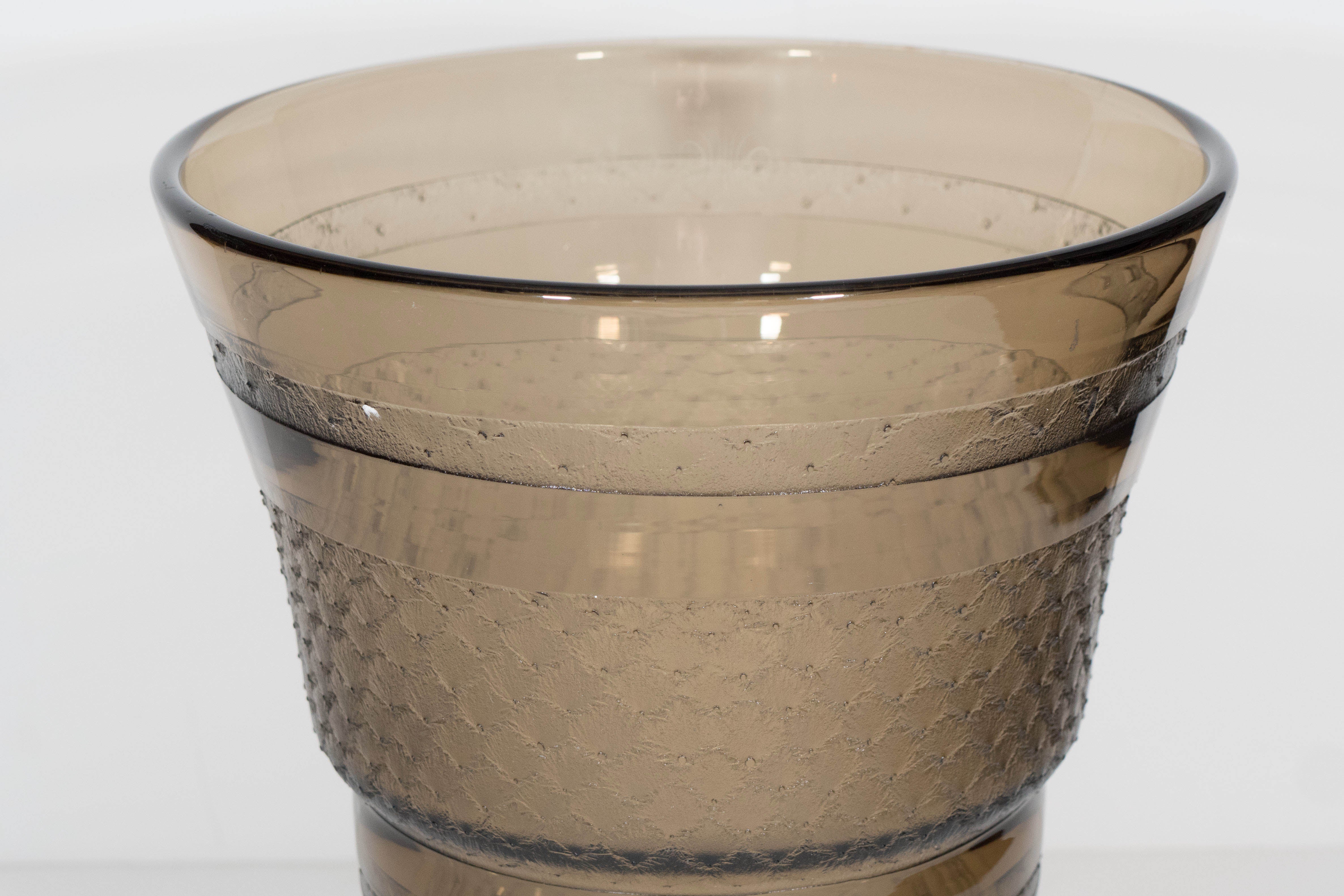 Smokey Glass Vase In Good Condition For Sale In New York, NY
