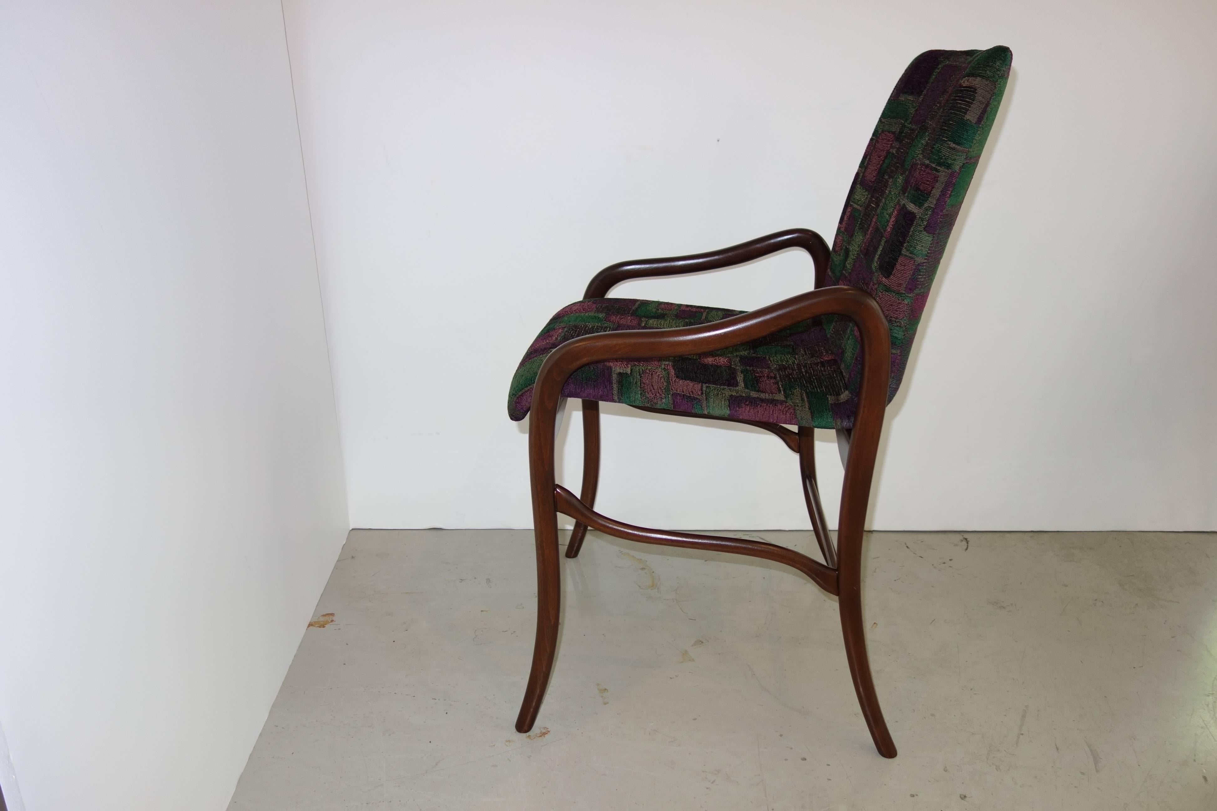 Italian Enrico Ciuti Set of Six Dining Chairs For Sale