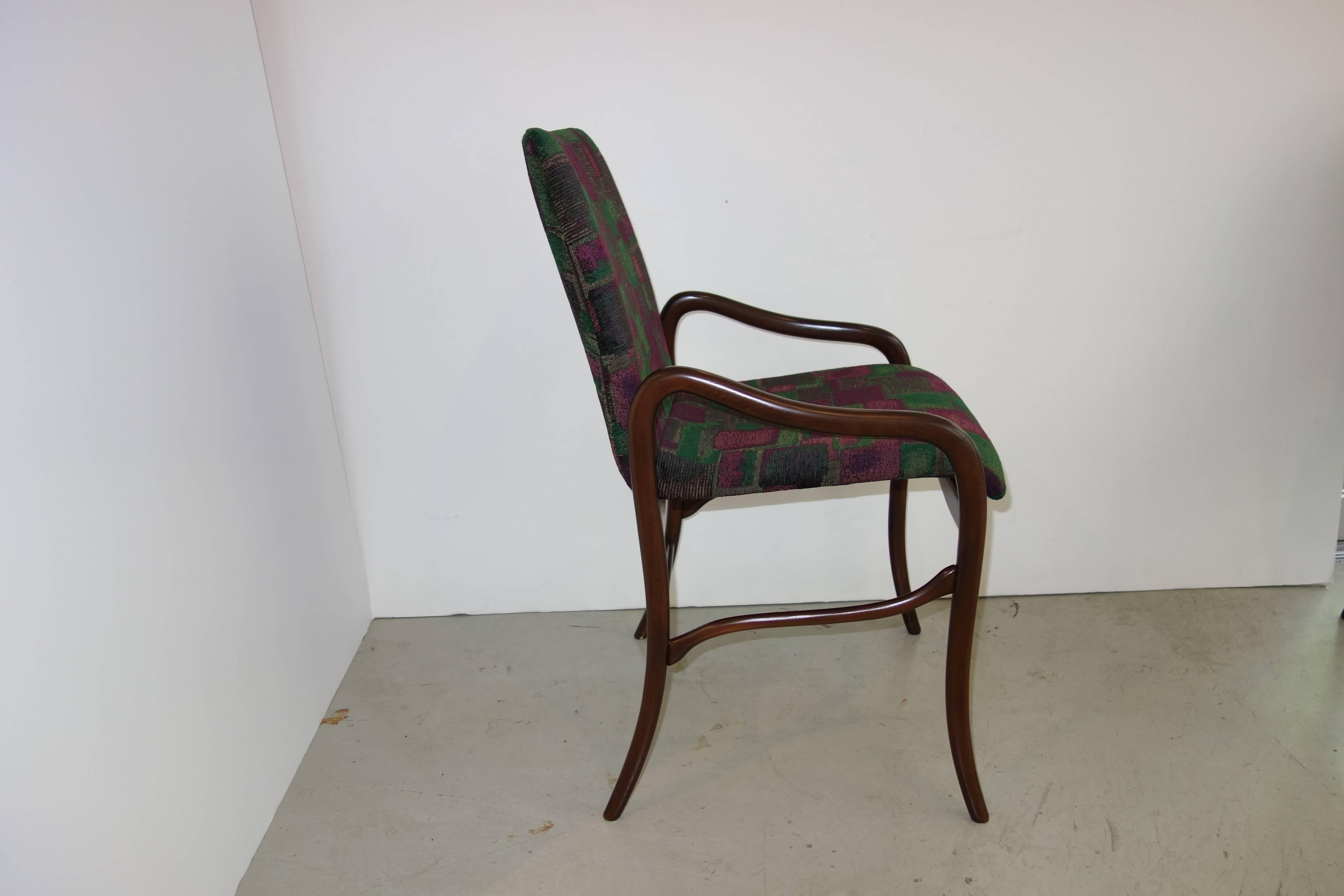 Mid-20th Century Enrico Ciuti Set of Six Dining Chairs For Sale