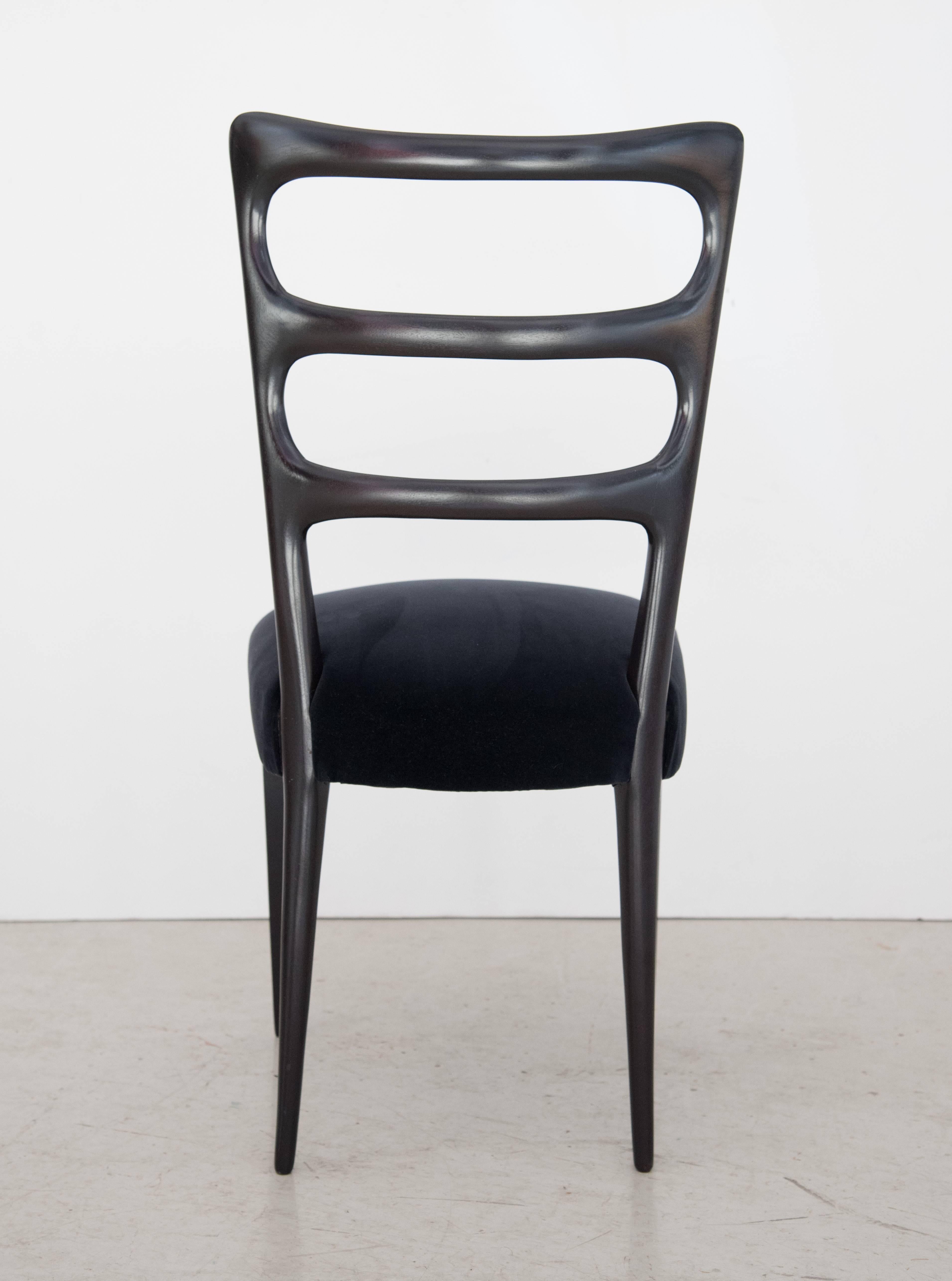 Italian Paolo Buffa Set of Six Wood Dining Chairs For Sale