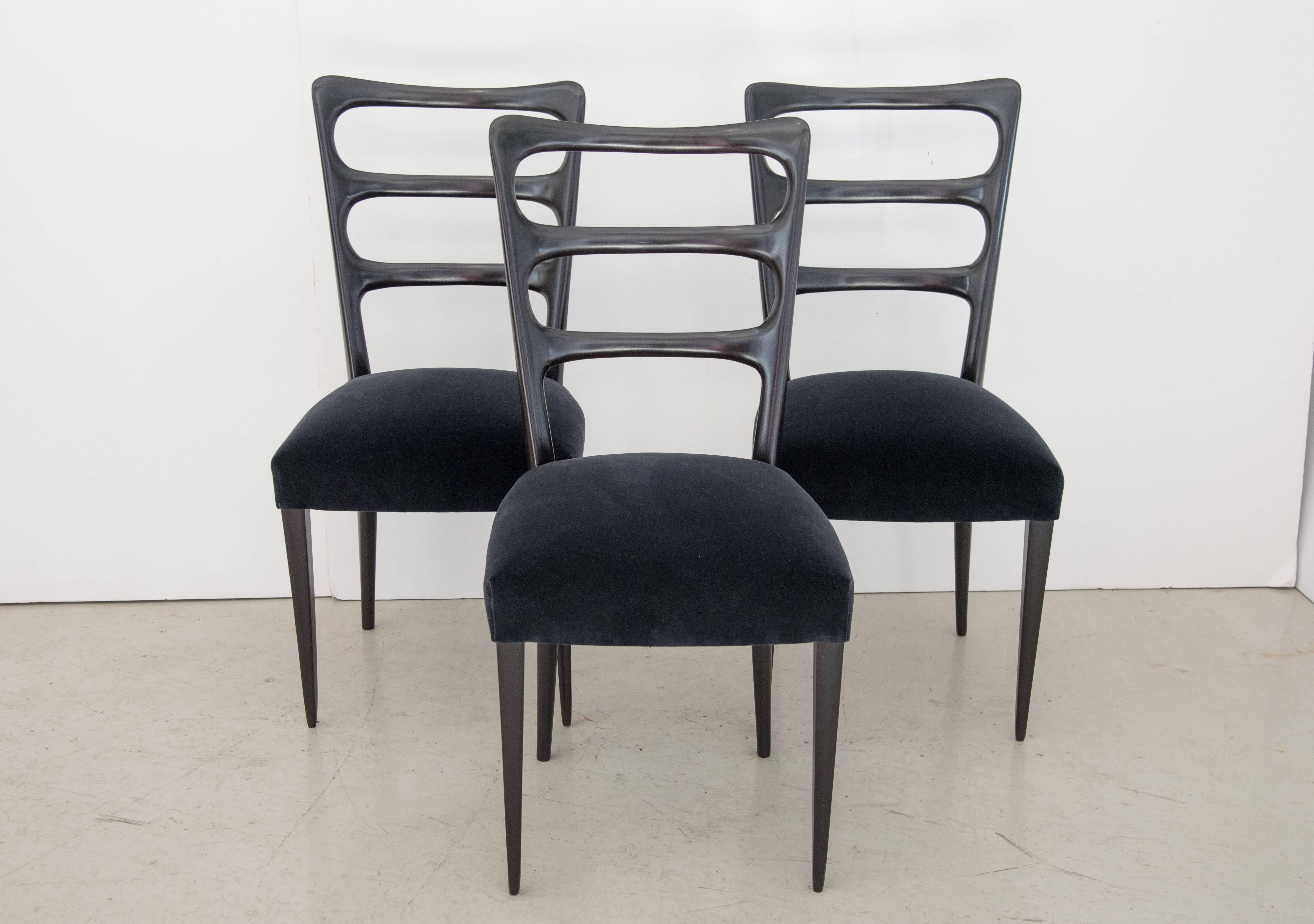 Mid-20th Century Paolo Buffa Set of Six Wood Dining Chairs For Sale