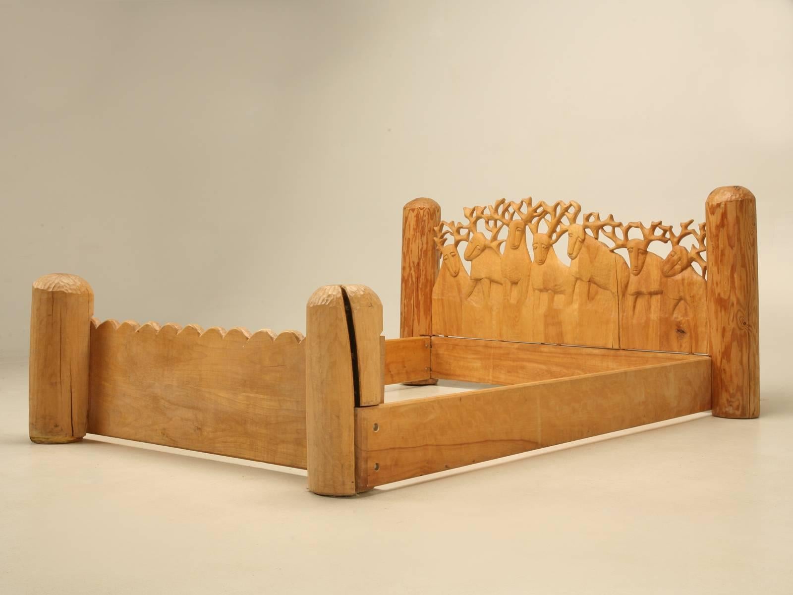 Seven Stags Hand-Carved Bed by Jerzy Kenar 3