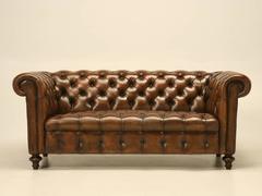 English Leather Chesterfield Sofa