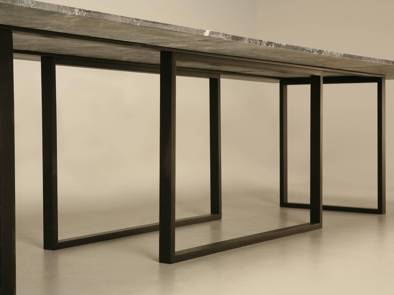 American Mid-Century Modern Steel Table Base Available in Any Dimension by old Plank For Sale