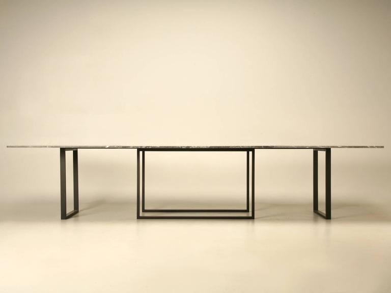 Contemporary Custom Old Plank Steel Table Base Available in Any Dimension or Material For Sale
