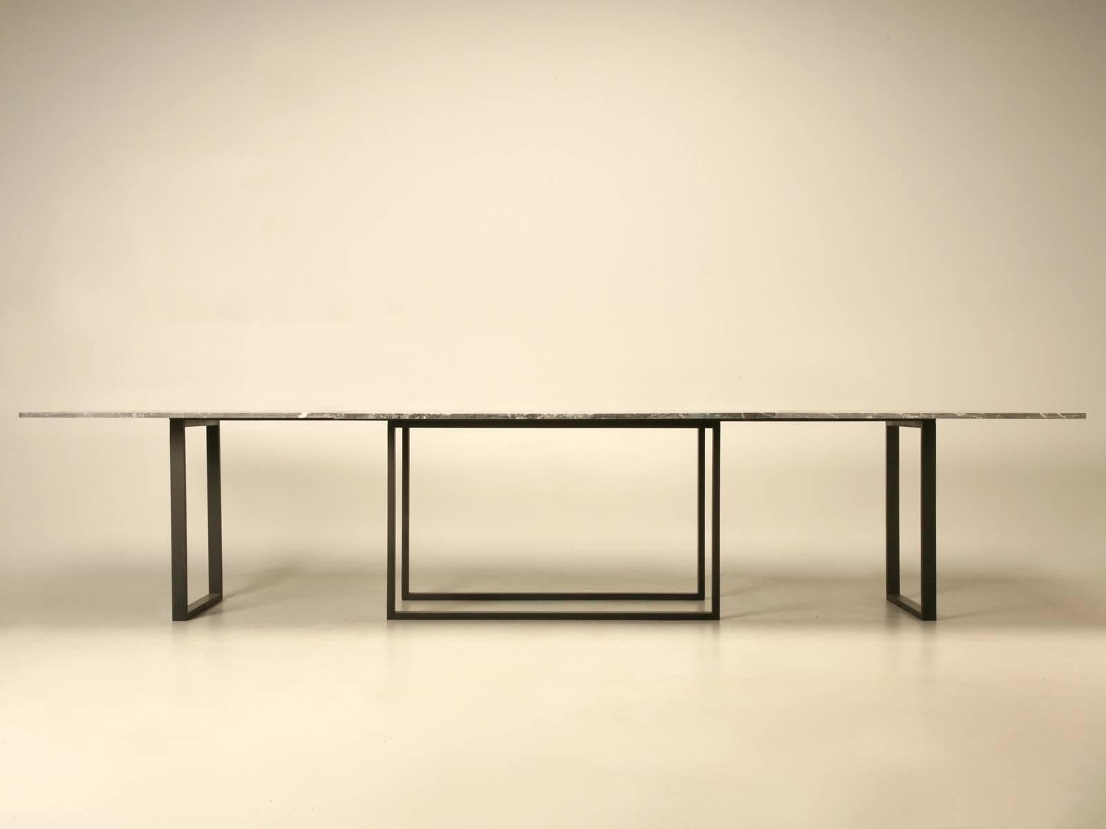 Hand-Crafted Mid-Century Modern Steel Table Base Available in Any Dimension by old Plank For Sale