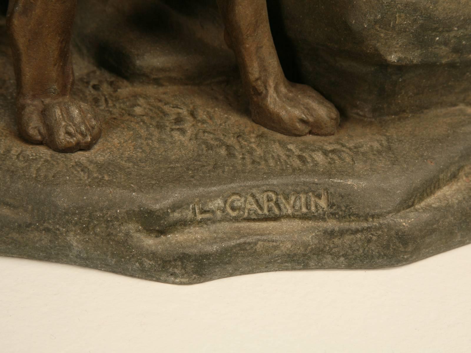 Sculpture allemande d'un chien de berger par Louis-Albert Carvin 2