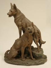 German Shepherd Dog Sculpture by Louis-Albert Carvin