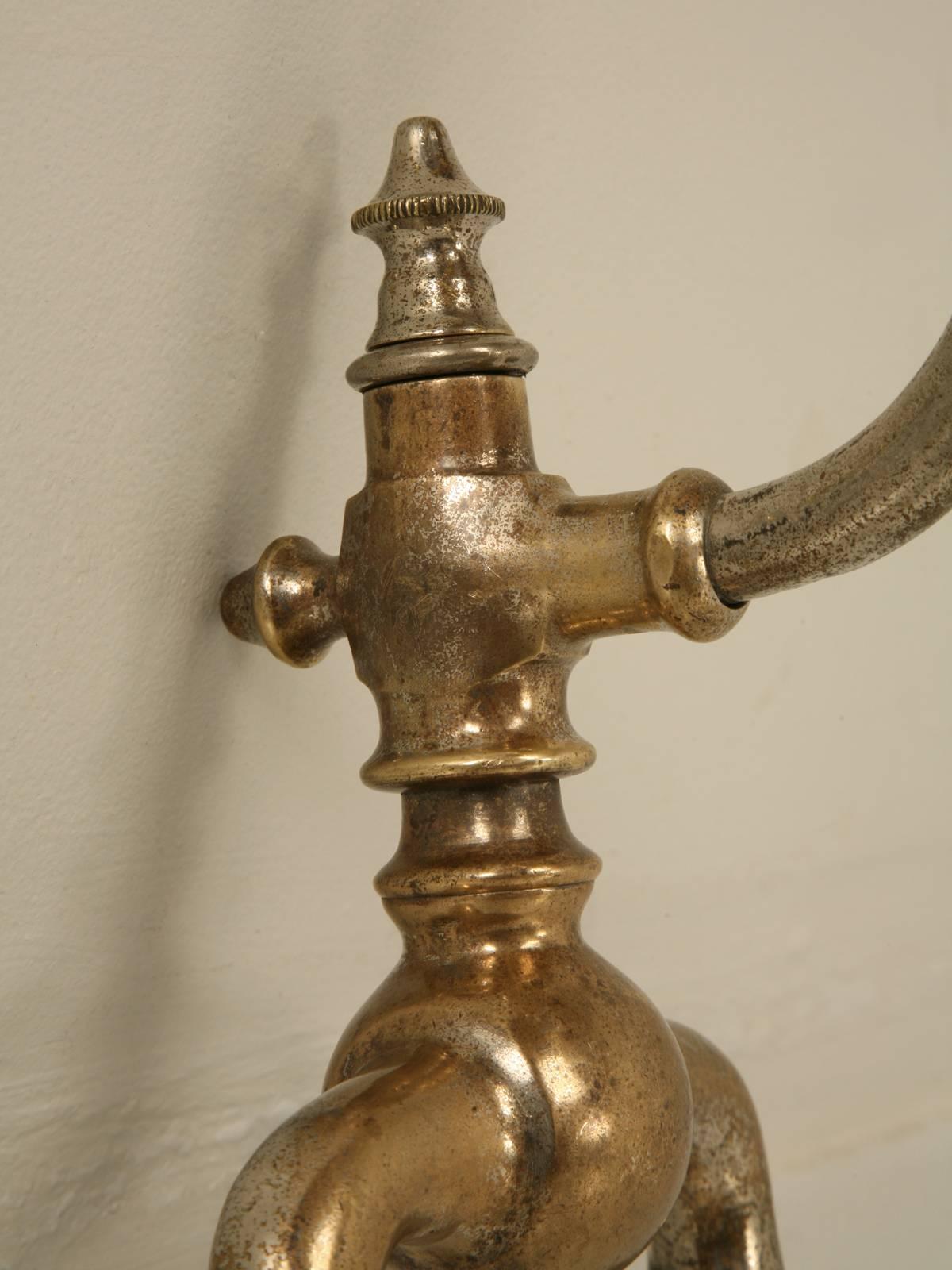 Antique French Swan Neck Faucet In Fair Condition In Chicago, IL
