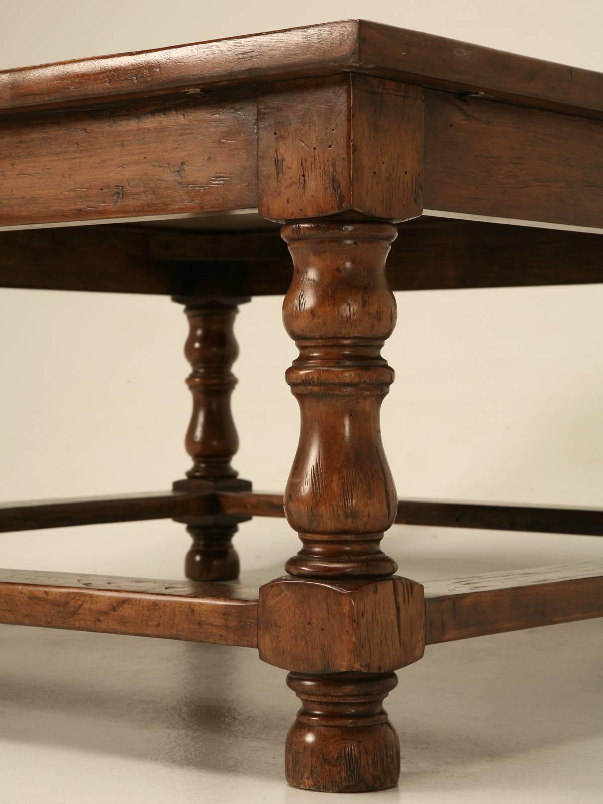 Walnut Inlaid French Inspired Square Coffee Table Hand-Crafted by Old Plank in Chicago For Sale