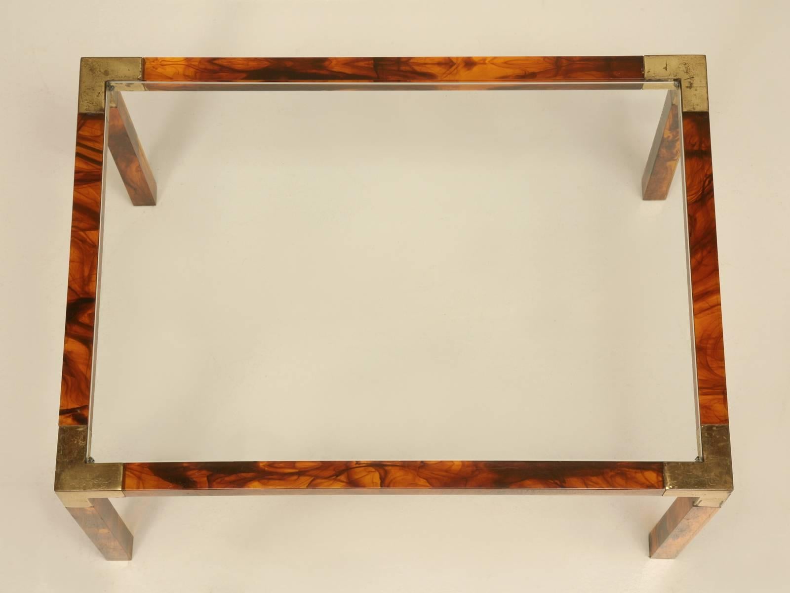Mid-Century Modern French Faux Tortoise Shell Coffee Table, circa 1960s