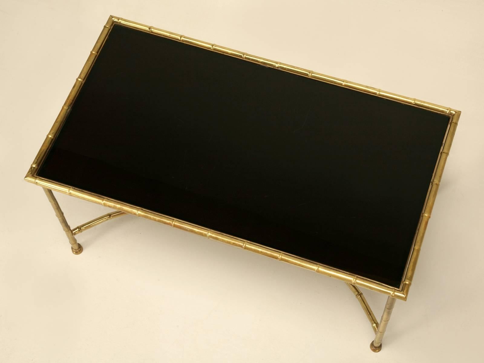 Mid-Century Modern Brass Coffee Table in the Style of Bagues