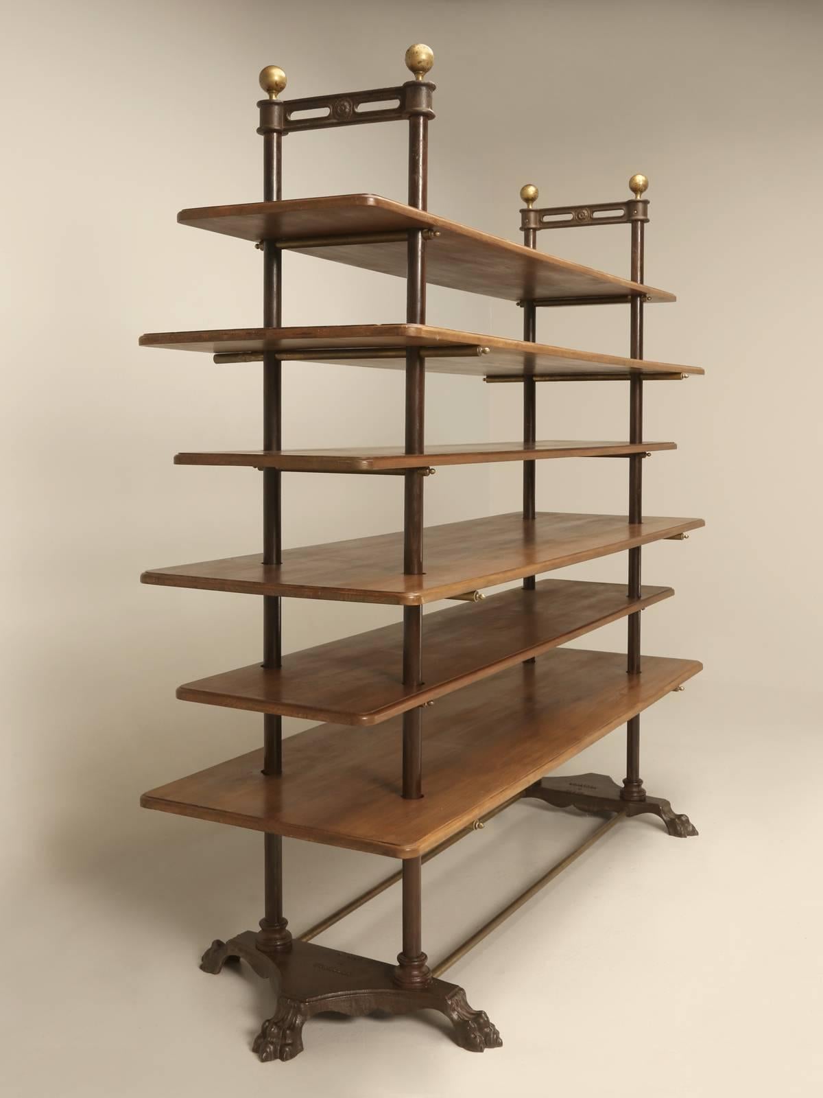 Industrial French Antique Etagere or Store Display Stand Cast Iron Base From Toulouse c1900