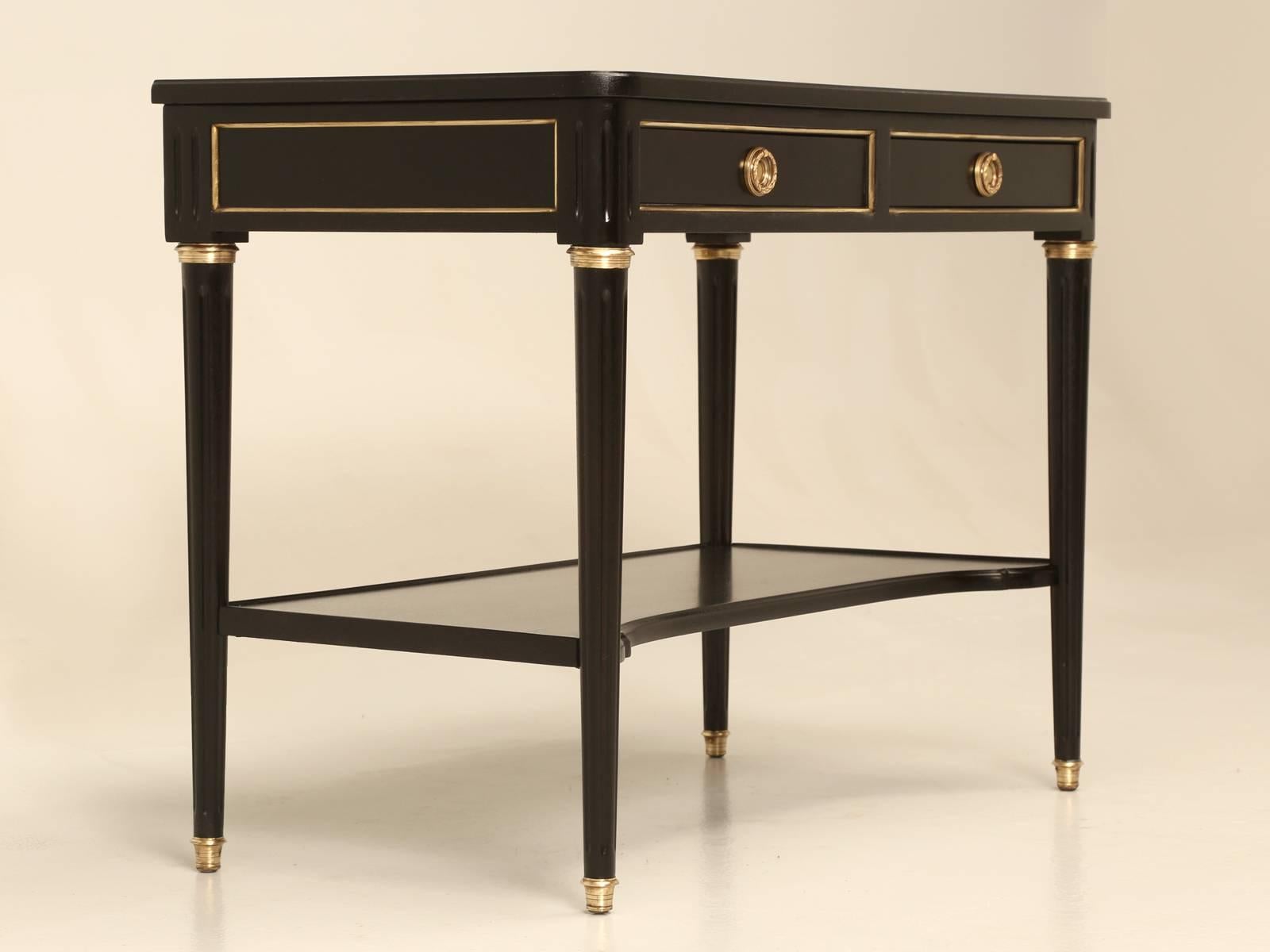 French Ebonized Louis XVI Style Console Table In Good Condition In Chicago, IL
