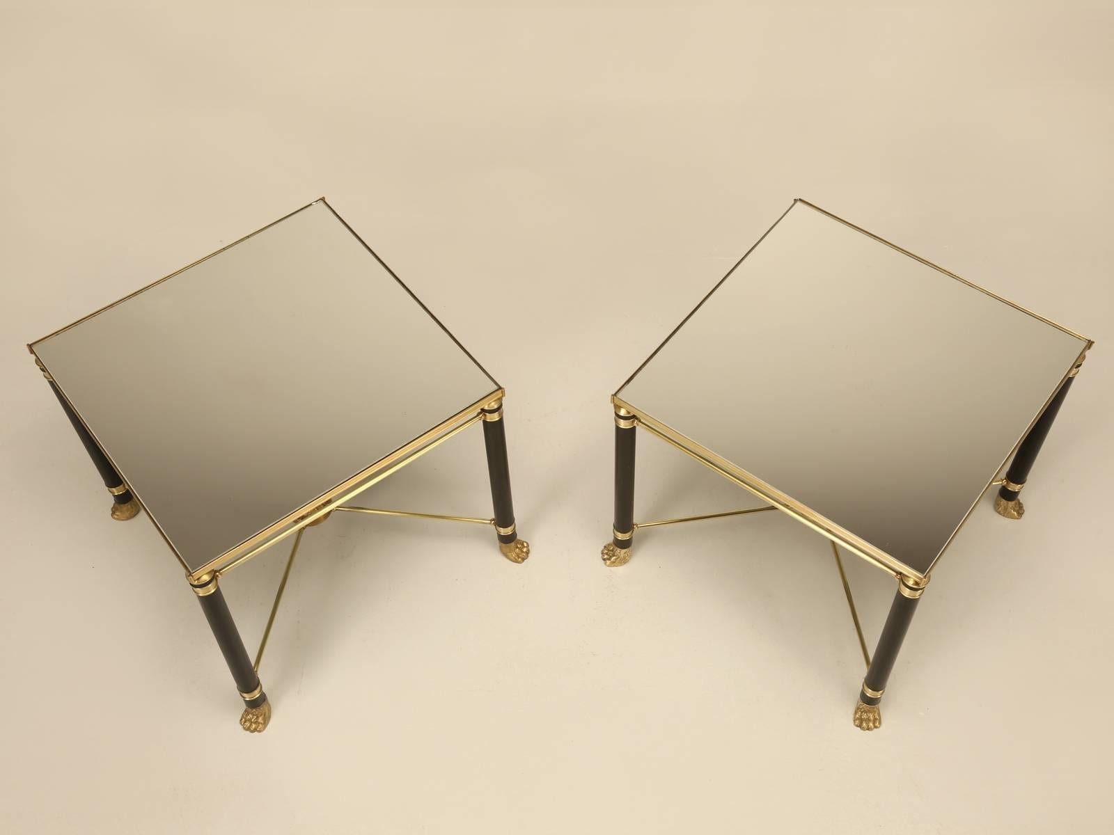 Matched pair of Vintage French Mid-Century Modern, or some dealers in France would call them neoclassical, but either way, they are elegant and it is always difficult to find matched pairs. These can be used as end tables, as I originally think they