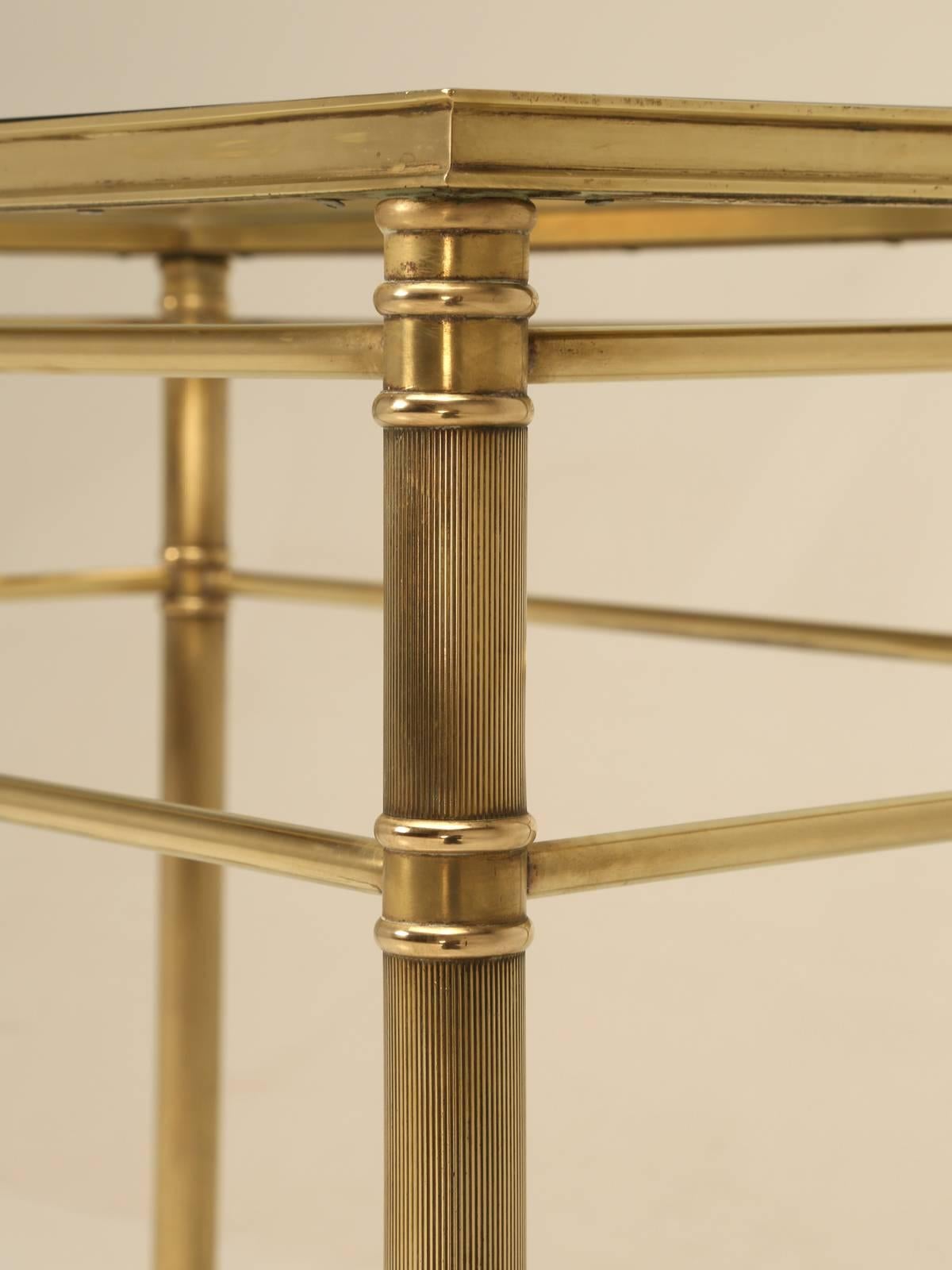 Mid-Century Modern Brass End Table or Side Table with Lion Paw Feet For Sale 1