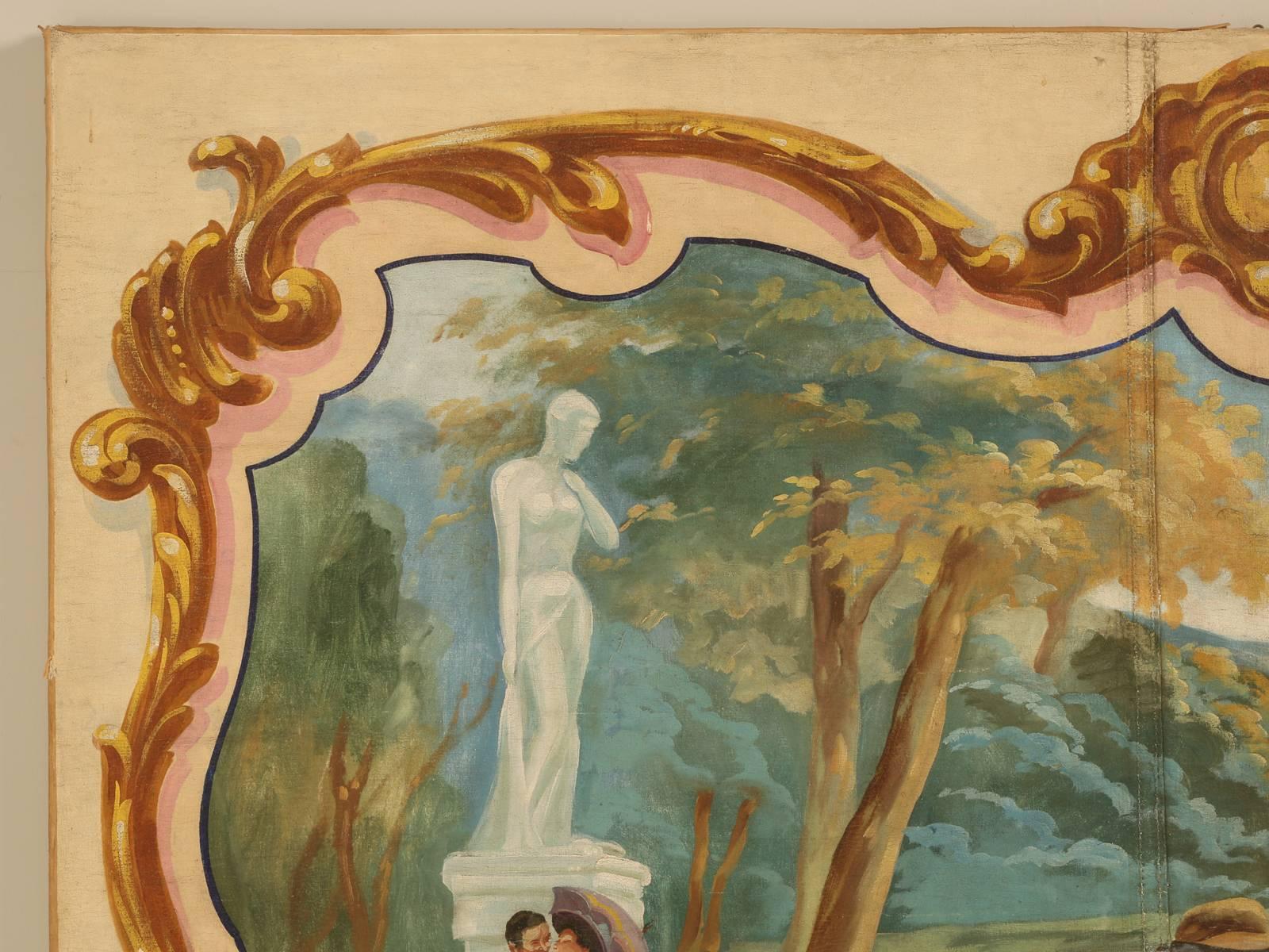 Immense huile sur toile française, vers la fin des années 1930, représentant une automobile Delahaye. Nous ne savons pas si cette œuvre a été peinte à grande échelle, puis réduite pour une publicité ou une affiche. Peut-être commandé pour une salle