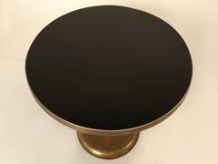 Brass and Black Glass Dining Table