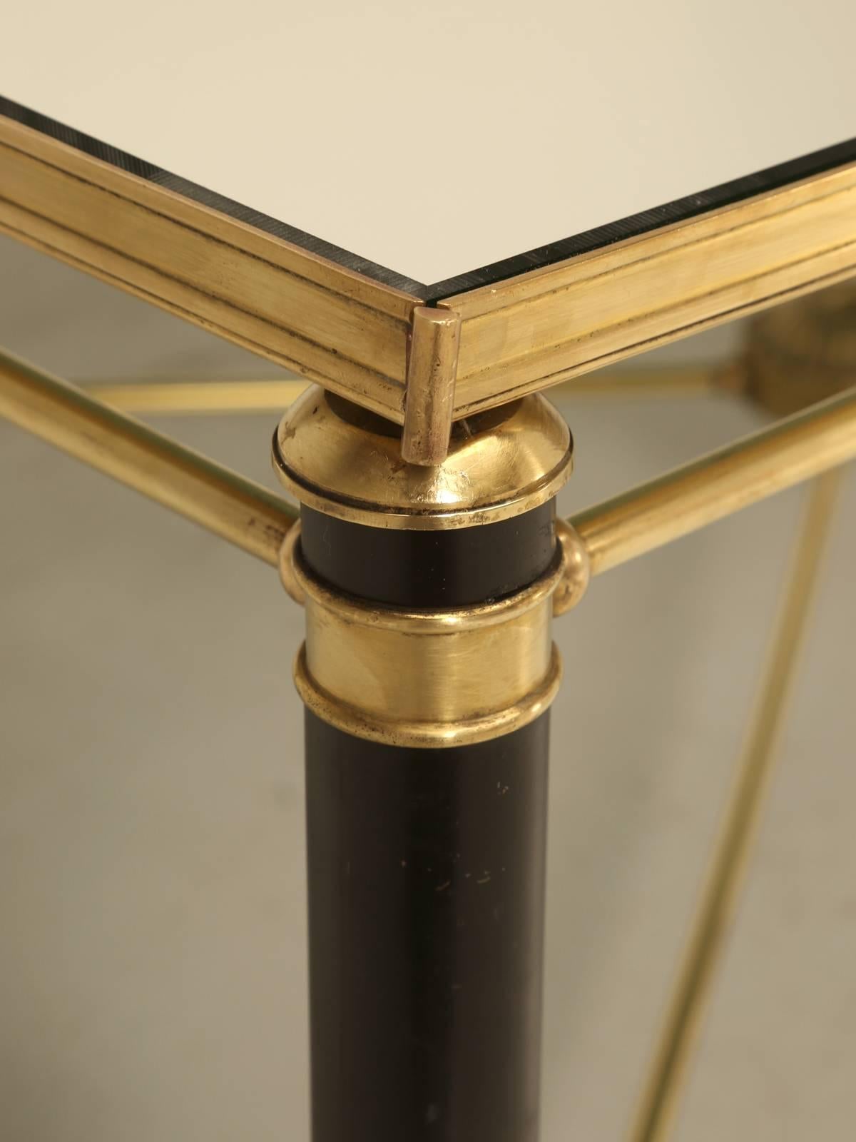 Mid-20th Century French Bronze, Brass and Black Lacquer Coffee Table