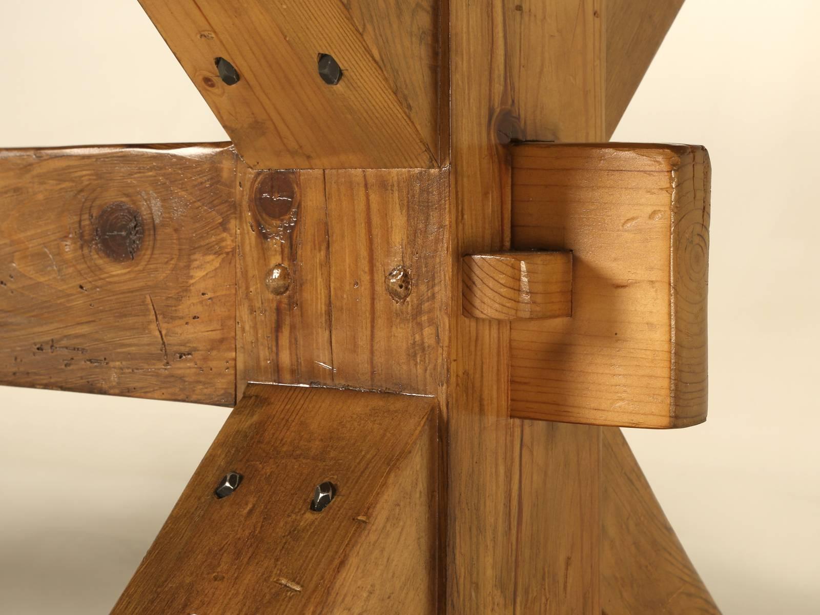 American French Style Parquet Trestle Dining Table