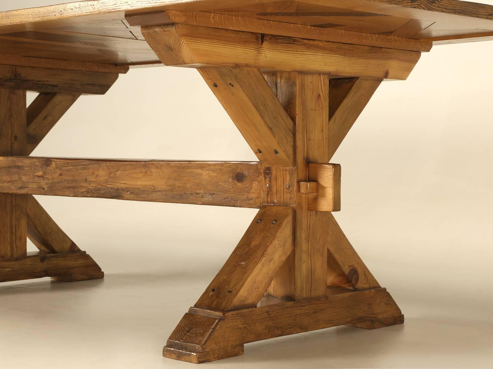 Country French Style Parquet Trestle Dining Table