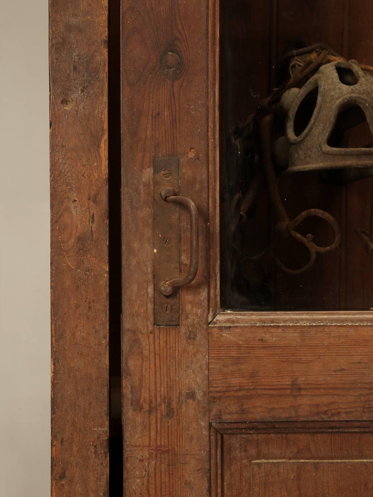 Pine Antique Fitted French Tack Cabinet Original Finish Possible Bookcase late 1800's For Sale