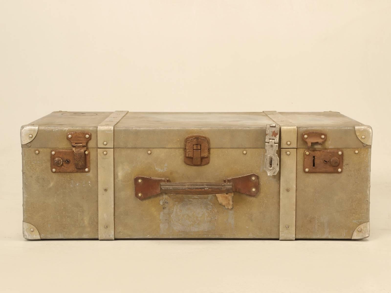 French Metal Trunk or Suitcase 1