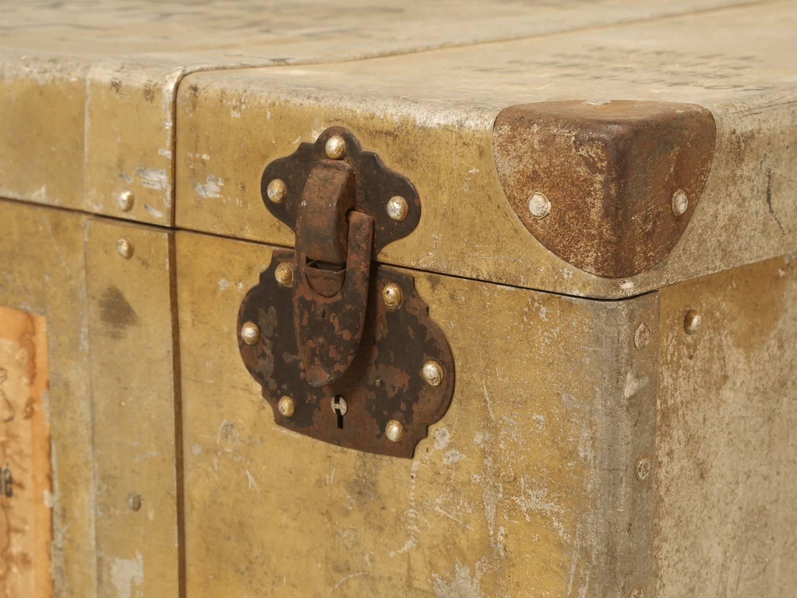 French Metal Trunk or Suitcase 1