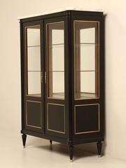 French Louis XVI Style Ebonized China Cabinet