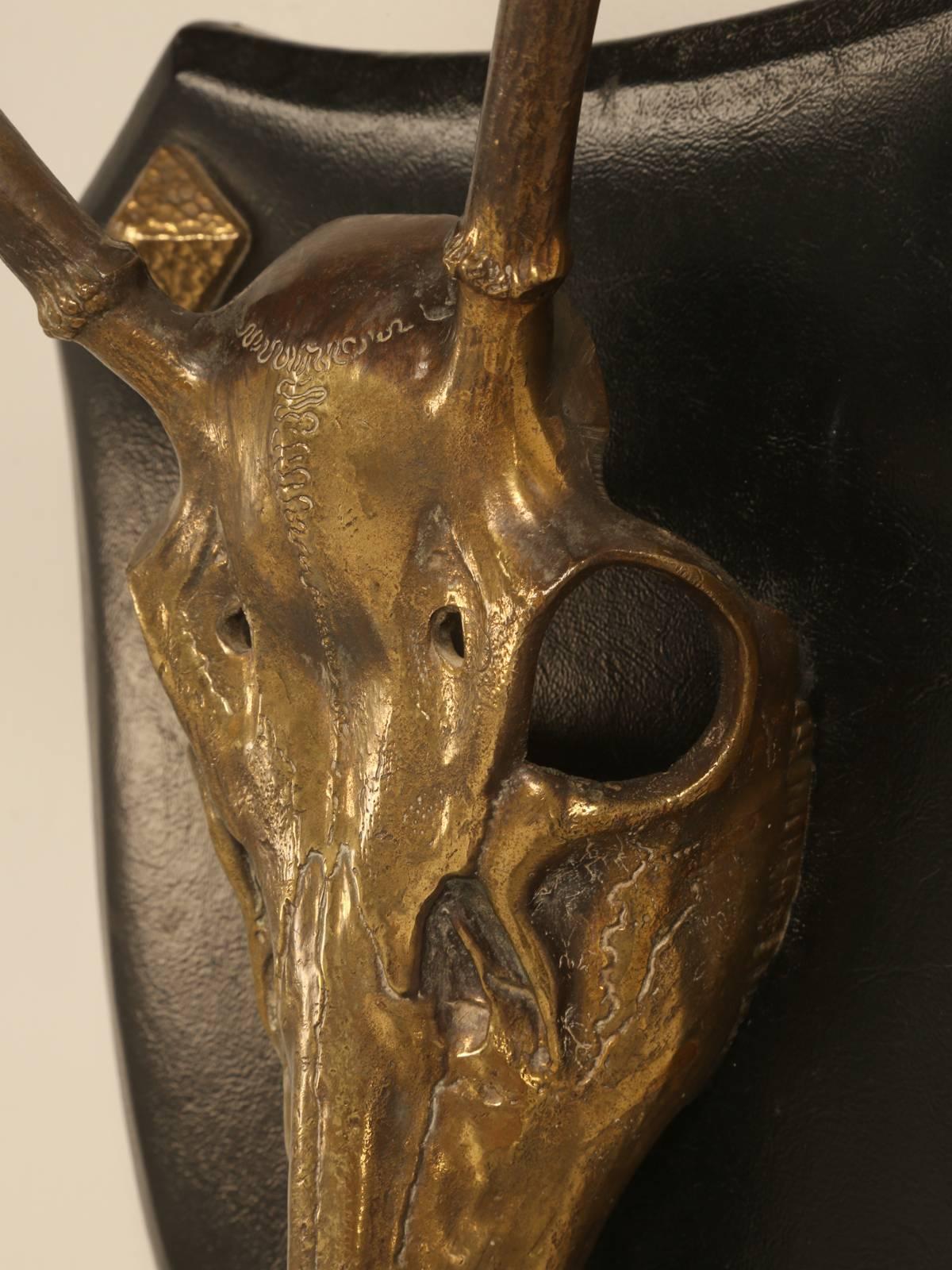 French Polished Brass Stag Skull 2