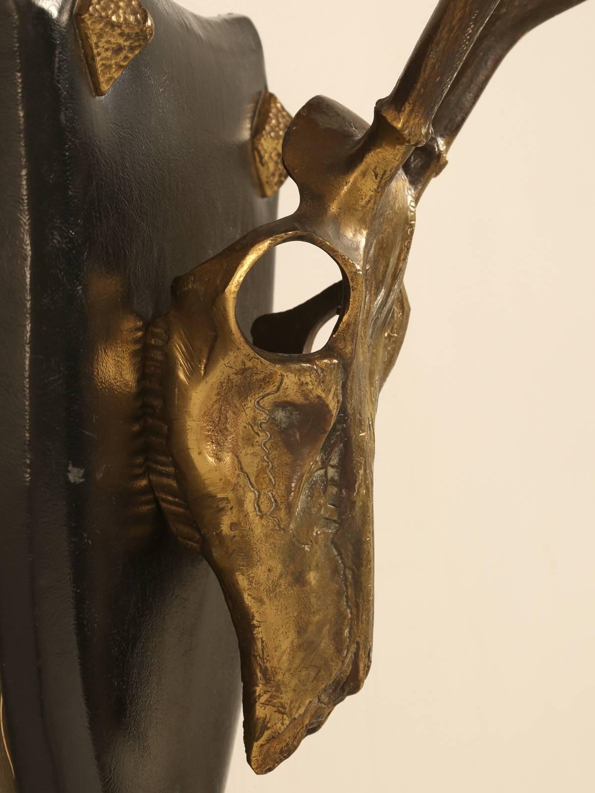 French Polished Brass Stag Skull 1