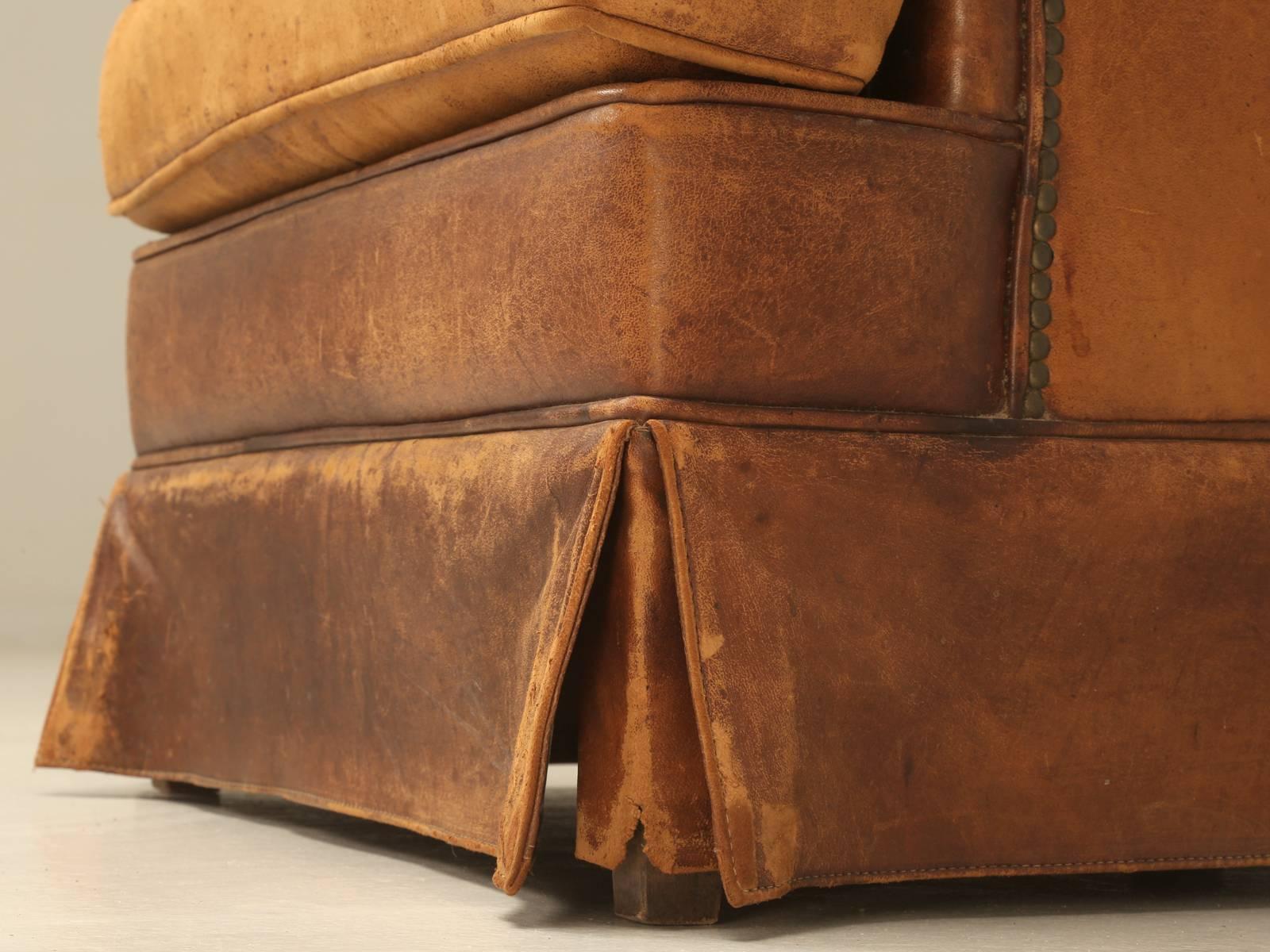 French Leather Armchair with Magazine Pocket 4