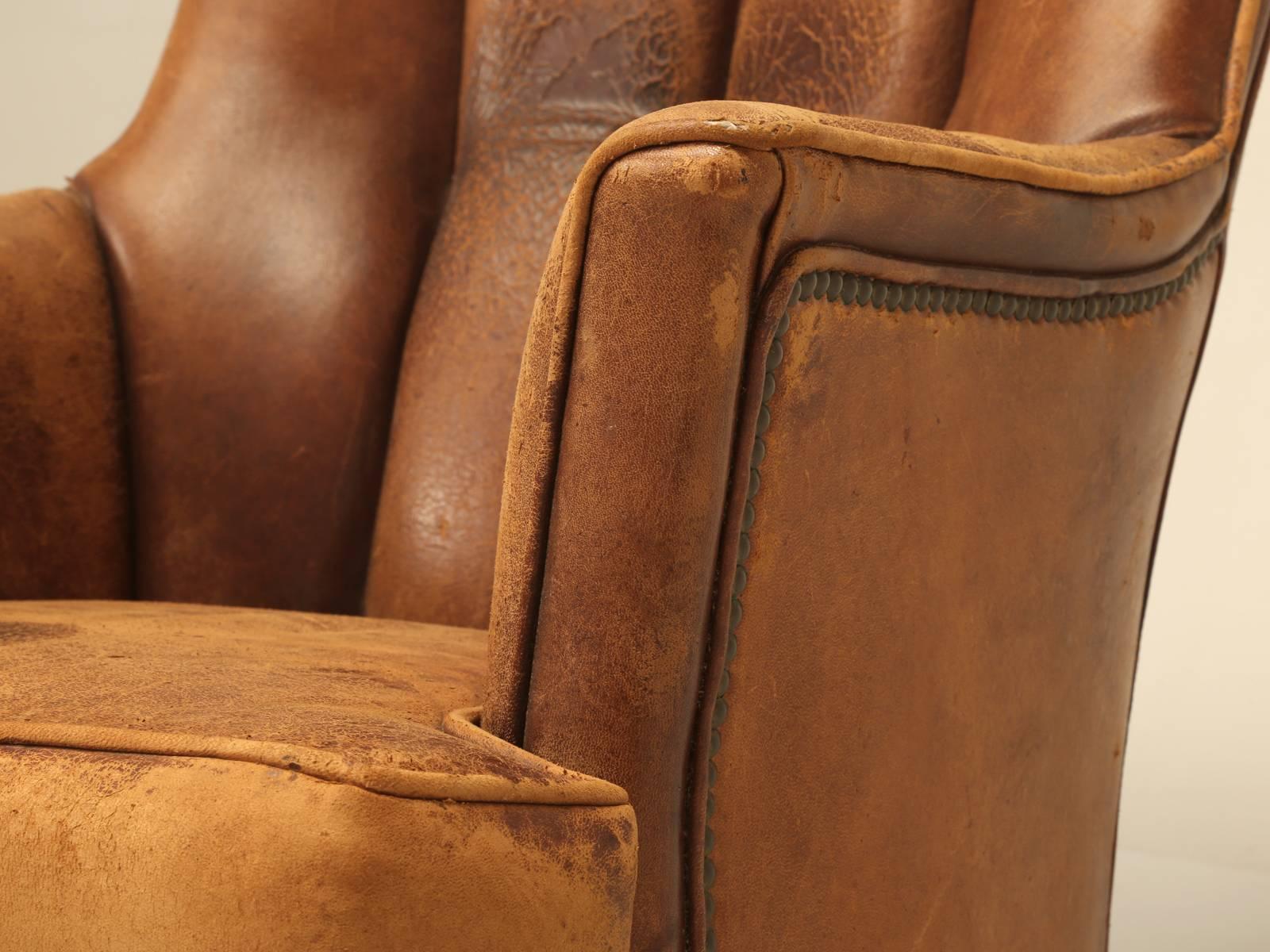 French Leather Armchair with Magazine Pocket 3