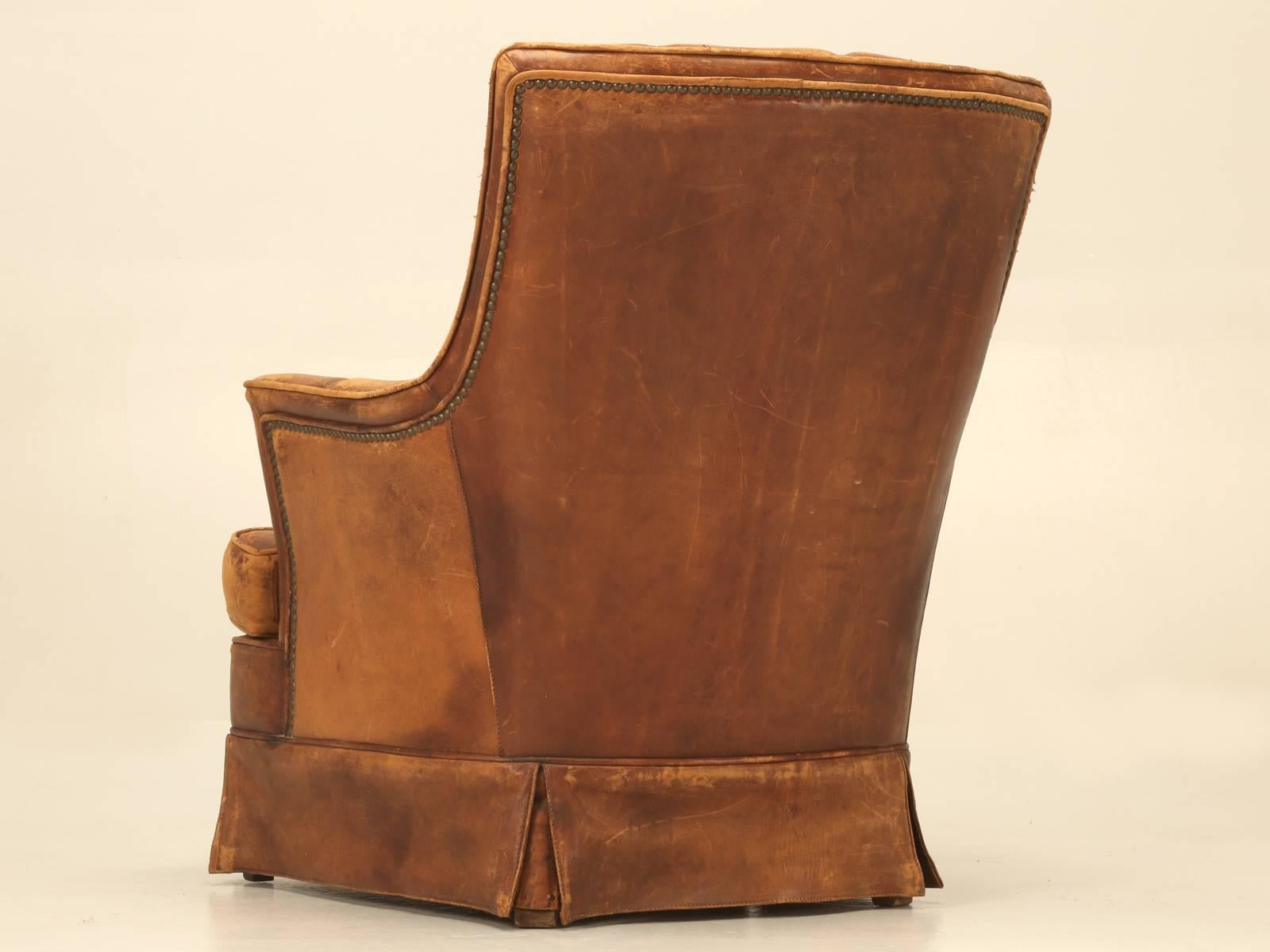 French Leather Armchair with Magazine Pocket 6