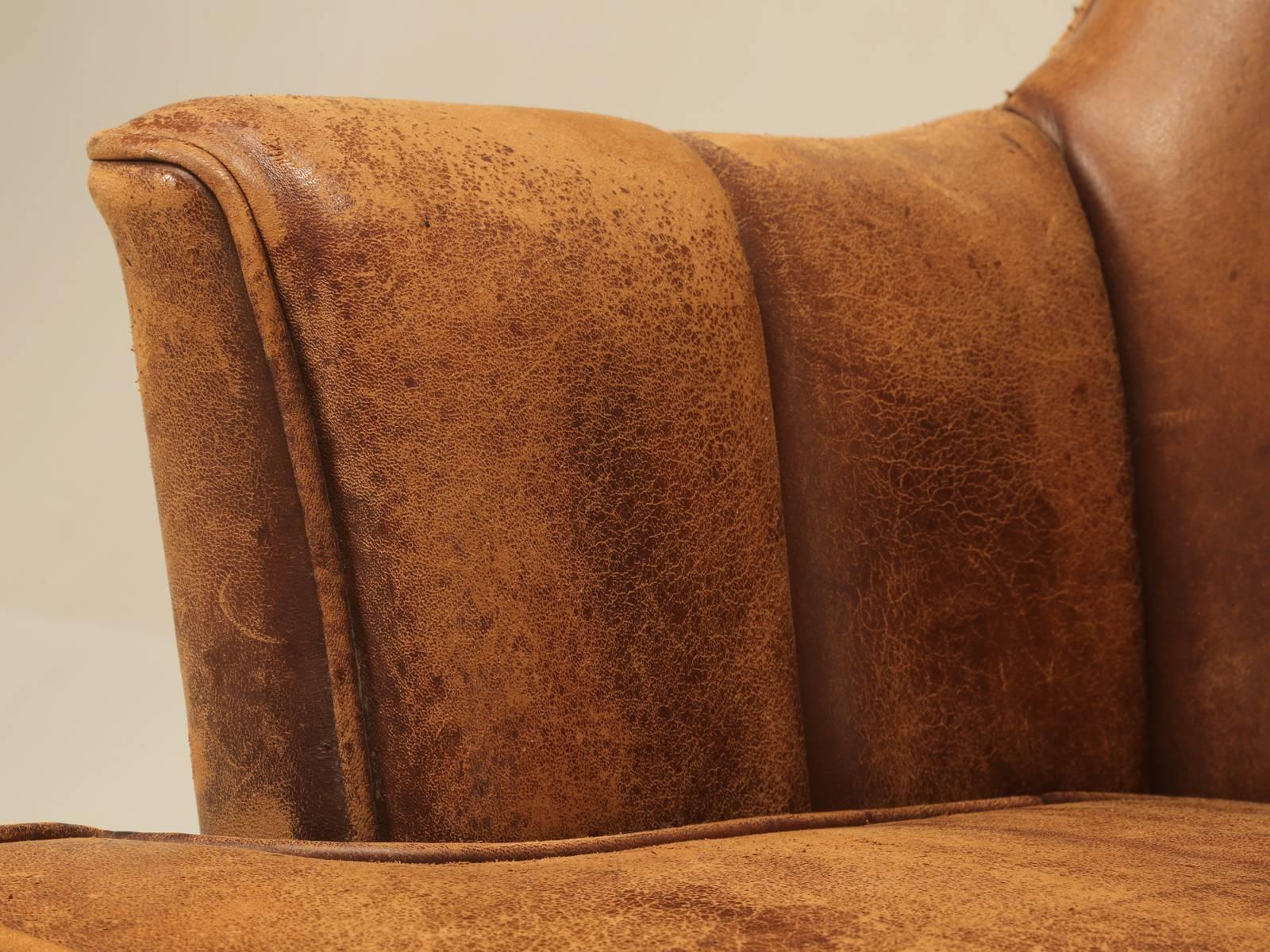 French Leather Armchair with Magazine Pocket 2