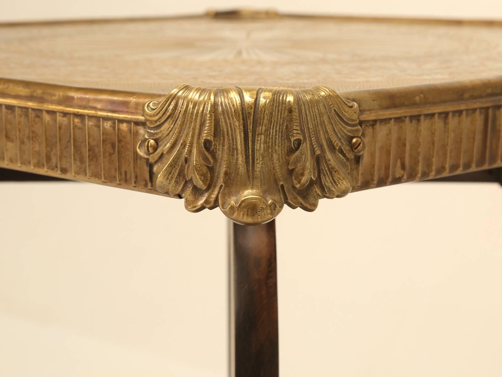 French Game Table with Brass Top 3