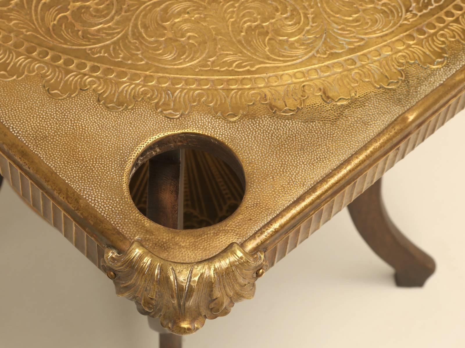Late 19th Century French Game Table with Brass Top