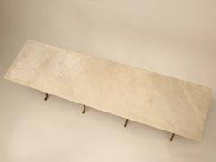 Antique French Iron and Marble Dining Table