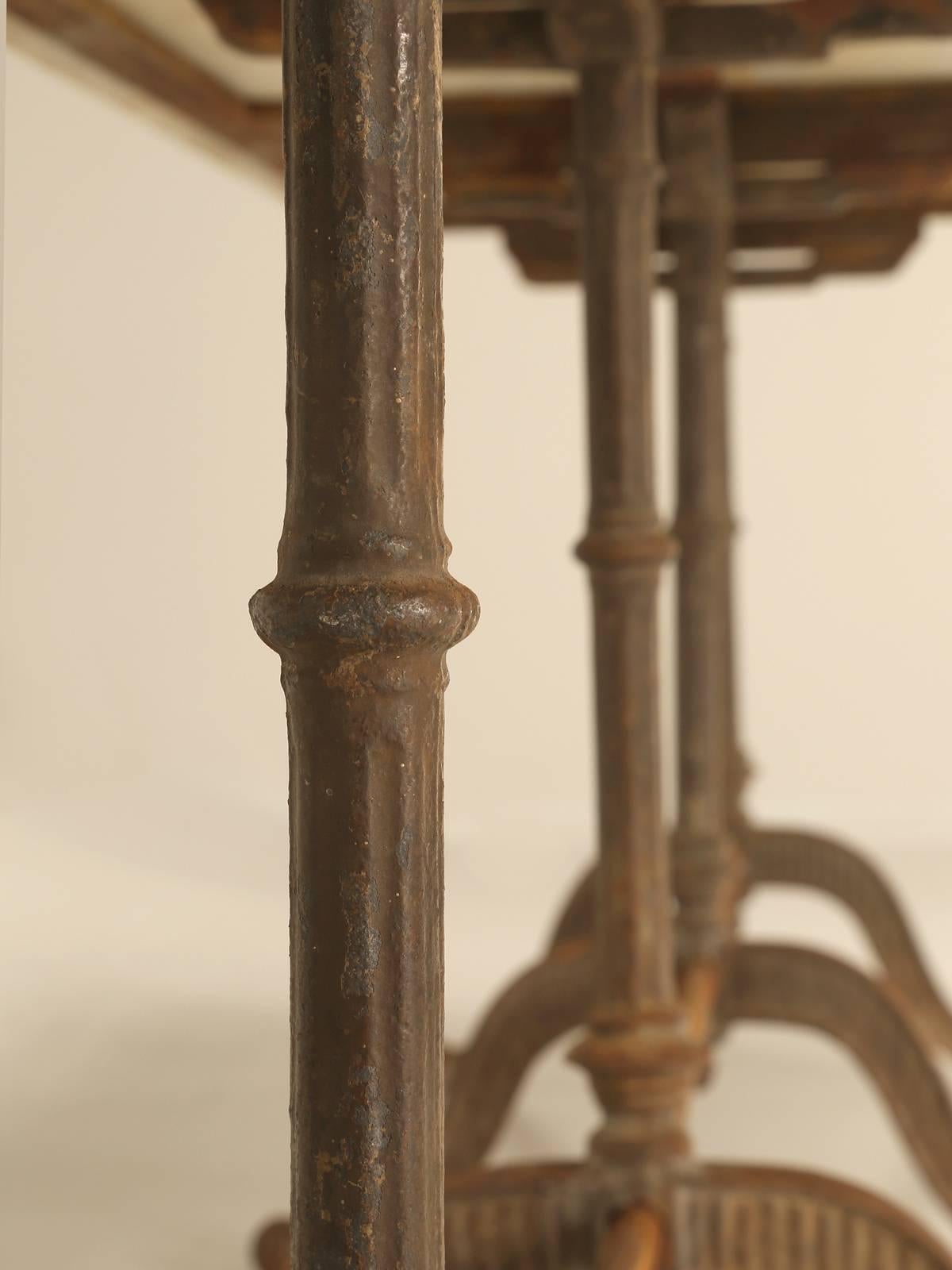 Antique French Iron and Marble Dining Table 2