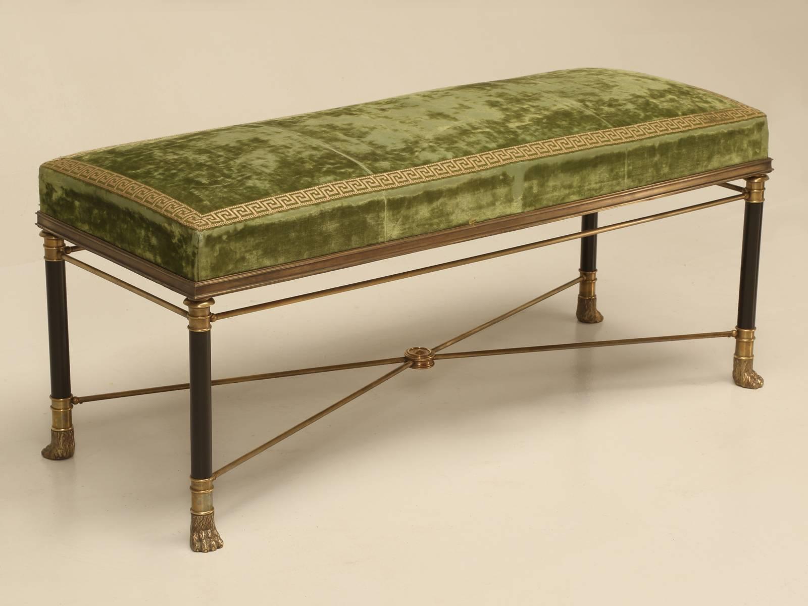 Pair of French Bronze, Brass and Lacquered Benches, 1940s 1