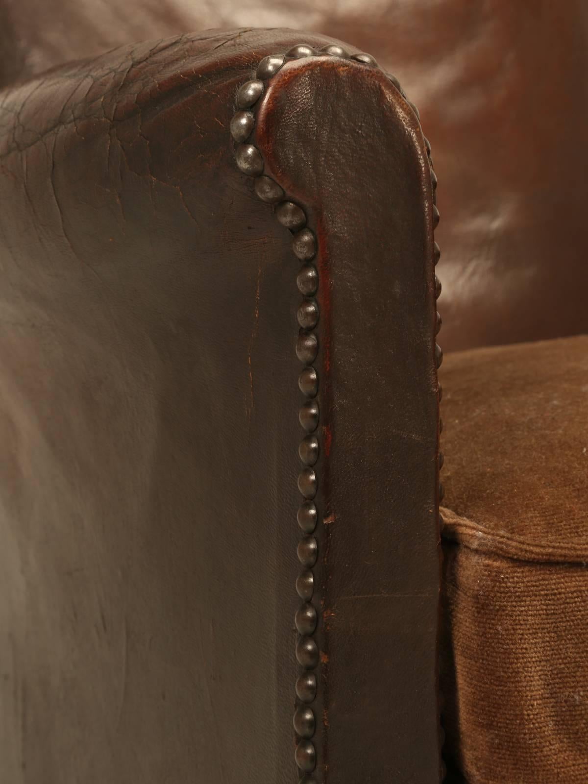 French Leather Club Chairs in Original Leather 3