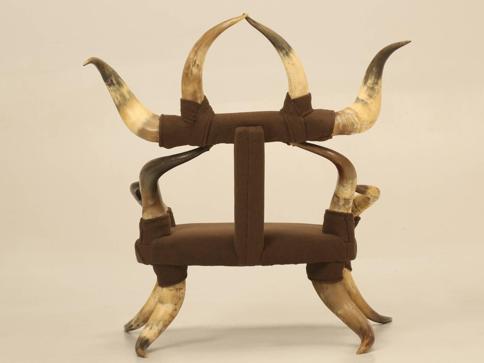 Child's Texas Antique Horn Chair with Ottoman 3