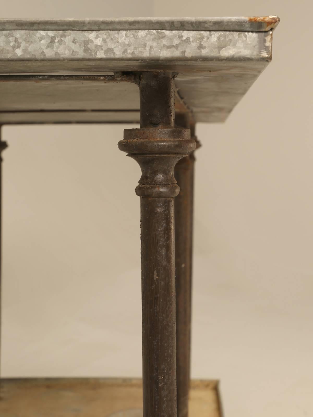Late 20th Century Industrial Style Steel Two-Tier Table