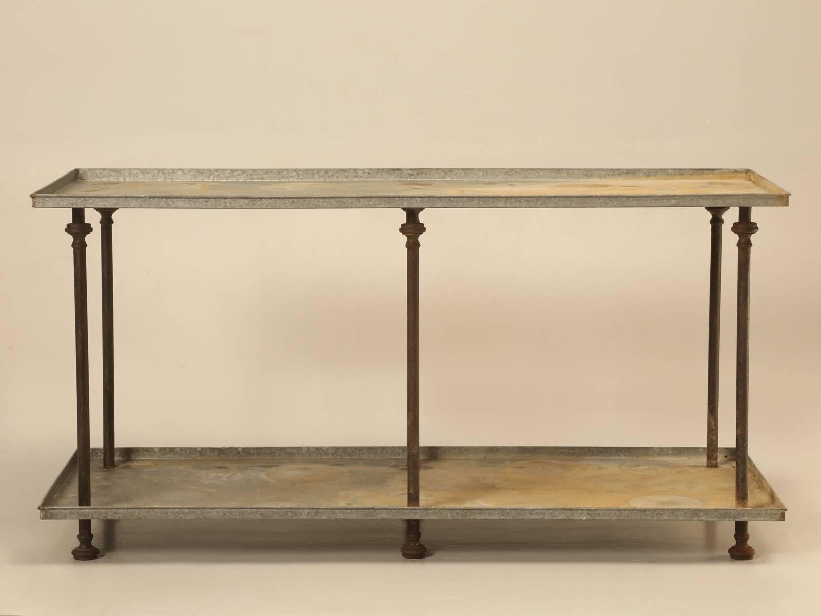 Industrial Style Steel Two-Tier Table In Good Condition In Chicago, IL