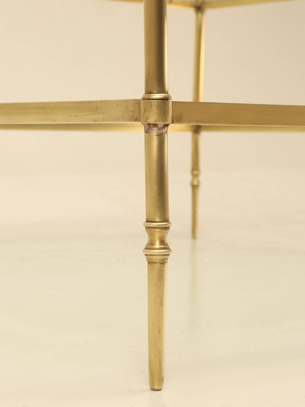 French Brass and Glass Mid-Century Modern Coffee Table 5