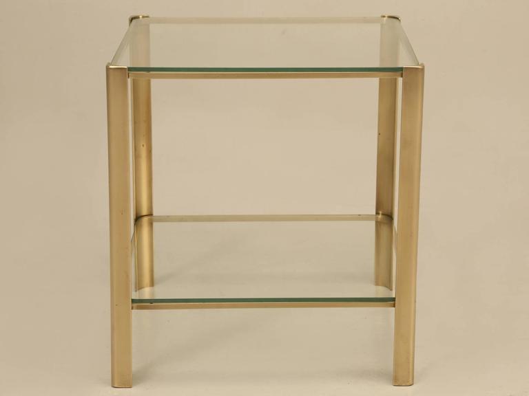French MidCentury Modern End or Side Table in Solid Bronze at 1stDibs