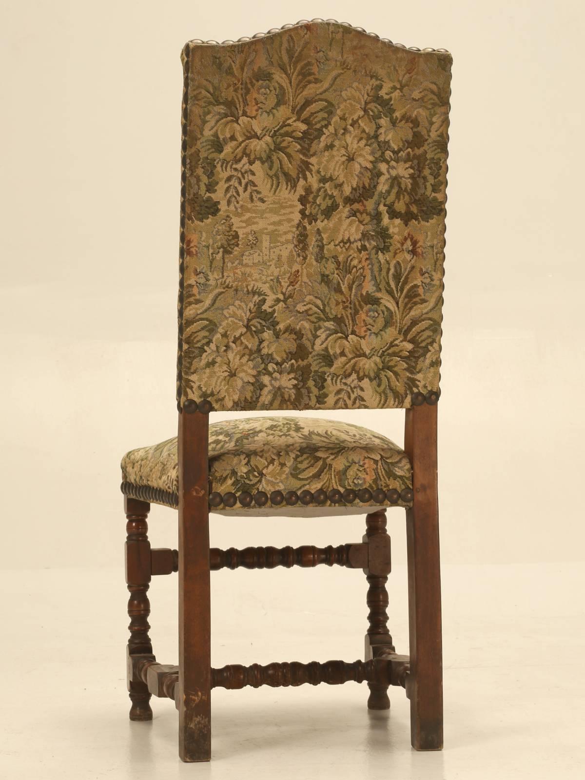 French Vintage Louis XIII Style Dining Chairs 6