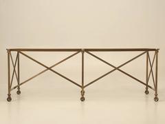 French Inspired Industrial Style Brass Kitchen Island Made to Order