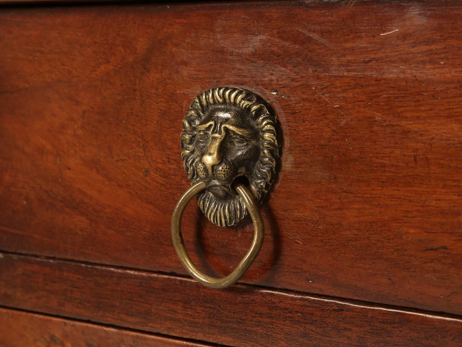 Brass Antique French Commode with Paw Feet, circa Early 1800s